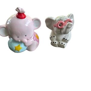 Set of colorful painted vintage unmarked performing circus elephants "GOT"